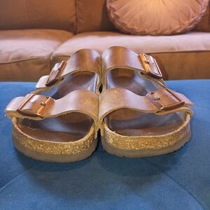 Birkenstock Tan Leather Slippers